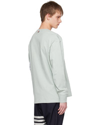 T-shirt à manche longue vert menthe Thom Browne