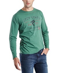 T-shirt à manche longue vert menthe Pioneer
