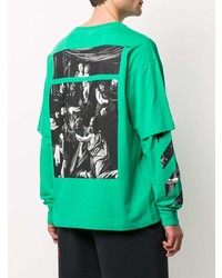 T-shirt à manche longue vert Off-White