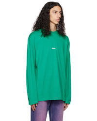 T-shirt à manche longue vert MSGM