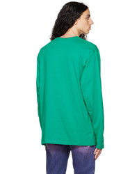 T-shirt à manche longue vert MSGM