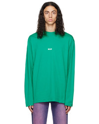 T-shirt à manche longue vert MSGM