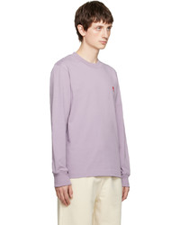 T-shirt à manche longue violet clair AMI Alexandre Mattiussi
