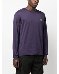 T-shirt à manche longue violet Stone Island