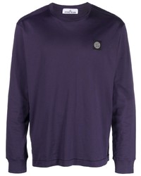 T-shirt à manche longue violet Stone Island
