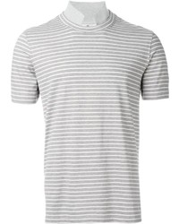 T-shirt à rayures horizontales blanc Brunello Cucinelli