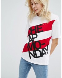 T-shirt à rayures horizontales blanc Cheap Monday
