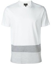 T-shirt à rayures horizontales blanc Emporio Armani