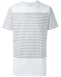 T-shirt à rayures horizontales blanc Stampd