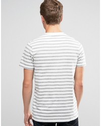 T-shirt à rayures horizontales blanc Farah