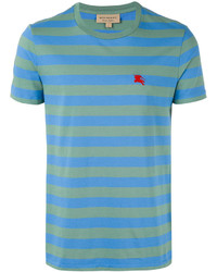 T-shirt à rayures horizontales bleu clair Burberry