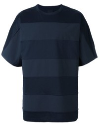 T-shirt à rayures horizontales bleu marine Juun.J