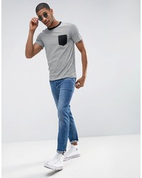 T-shirt à rayures horizontales gris Jack and Jones