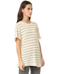 T-shirt à rayures horizontales marron clair Wildfox Couture