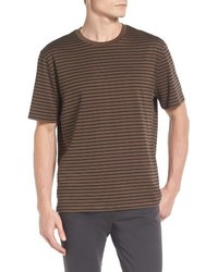 T-shirt à rayures horizontales marron