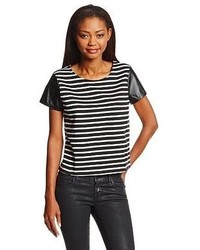 T-shirt à rayures horizontales noir et blanc