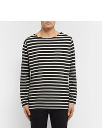T-shirt à rayures horizontales noir Saint Laurent