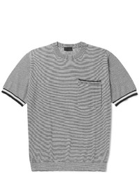 T-shirt à rayures horizontales noir Lanvin
