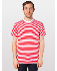 T-shirt à rayures horizontales rouge et blanc