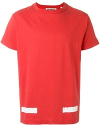 T-shirt à rayures horizontales rouge Off-White