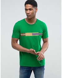 T-shirt à rayures horizontales vert Benetton