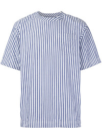 T-shirt à rayures verticales bleu clair Sacai
