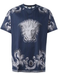 T-shirt à rayures verticales bleu marine
