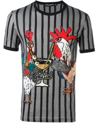 T-shirt à rayures verticales gris Dolce & Gabbana