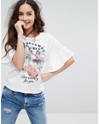 T-shirt blanc Pull&Bear