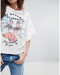 T-shirt blanc Pull&Bear