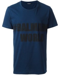 T-shirt bleu marine Balmain