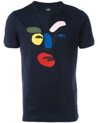 T-shirt bleu marine Fendi