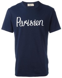 T-shirt bleu marine MAISON KITSUNÉ