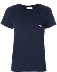 T-shirt bleu marine MAISON KITSUNE