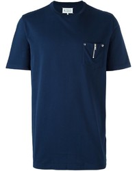 T-shirt bleu marine Maison Margiela