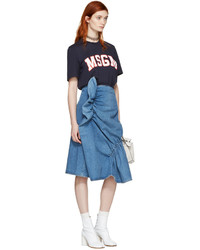 T-shirt bleu marine MSGM