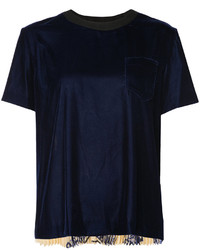 T-shirt bleu marine Sacai