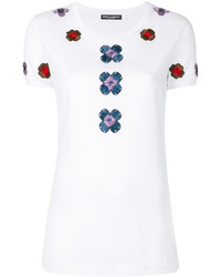 T-shirt brodé blanc Dolce & Gabbana