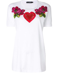T-shirt brodé blanc Dolce & Gabbana