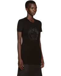 T-shirt brodé noir Versace