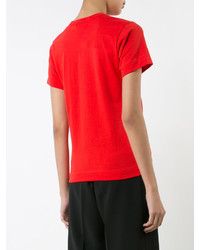 T-shirt brodé rouge Comme des Garcons