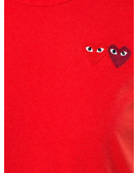 T-shirt brodé rouge Comme des Garcons