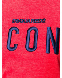 T-shirt brodé rouge Dsquared2