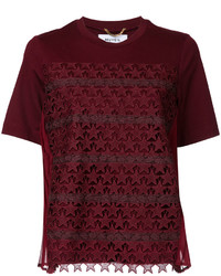 T-shirt en crochet à étoiles bordeaux