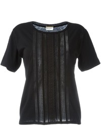 T-shirt en crochet noir Saint Laurent