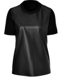 T-shirt en cuir noir