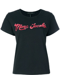 T-shirt en cuir noir Marc Jacobs