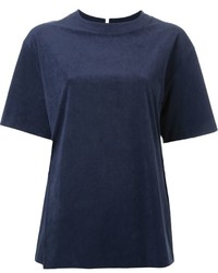 T-shirt en daim bleu marine Le Ciel Bleu