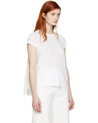 T-shirt en dentelle blanc Sacai