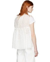 T-shirt en dentelle blanc Sacai